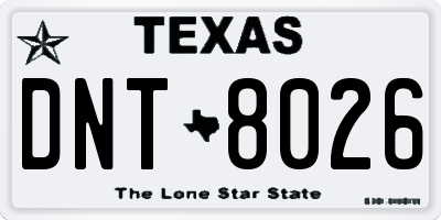 TX license plate DNT8026