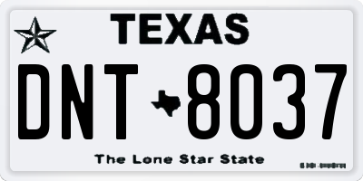 TX license plate DNT8037
