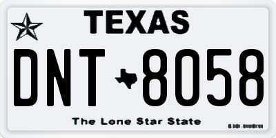 TX license plate DNT8058