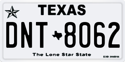 TX license plate DNT8062