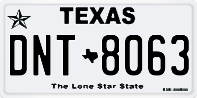 TX license plate DNT8063