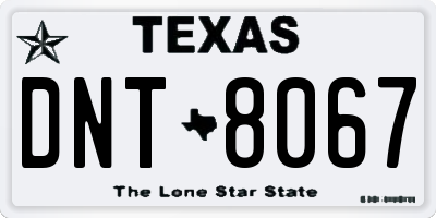 TX license plate DNT8067