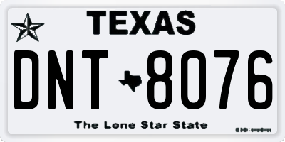 TX license plate DNT8076