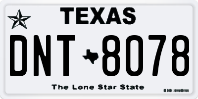 TX license plate DNT8078