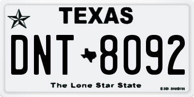 TX license plate DNT8092