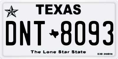 TX license plate DNT8093