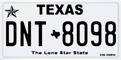 TX license plate DNT8098