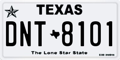 TX license plate DNT8101