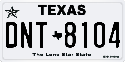 TX license plate DNT8104