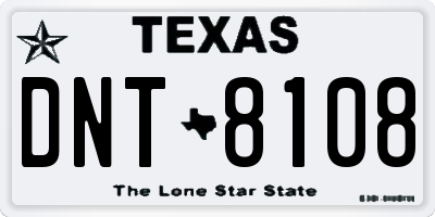 TX license plate DNT8108
