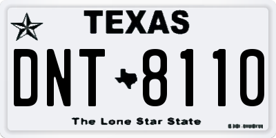 TX license plate DNT8110