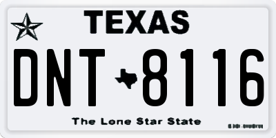 TX license plate DNT8116
