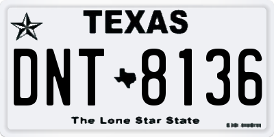 TX license plate DNT8136