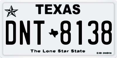 TX license plate DNT8138