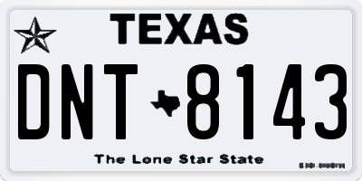 TX license plate DNT8143