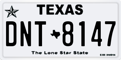 TX license plate DNT8147