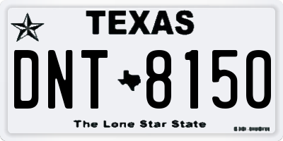 TX license plate DNT8150