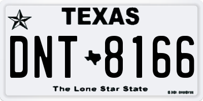 TX license plate DNT8166