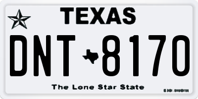 TX license plate DNT8170