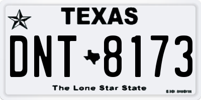 TX license plate DNT8173