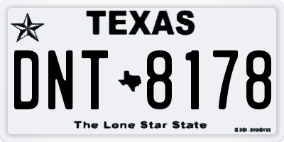 TX license plate DNT8178