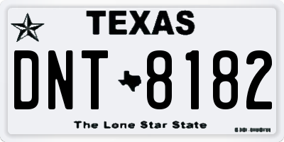 TX license plate DNT8182