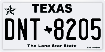 TX license plate DNT8205