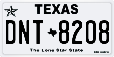 TX license plate DNT8208