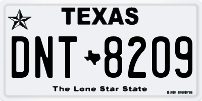 TX license plate DNT8209