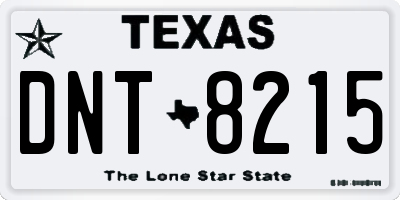TX license plate DNT8215