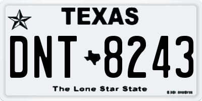 TX license plate DNT8243