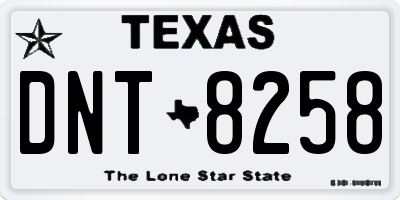 TX license plate DNT8258