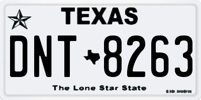 TX license plate DNT8263