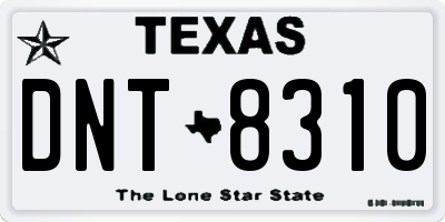 TX license plate DNT8310