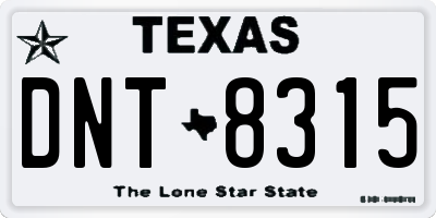 TX license plate DNT8315