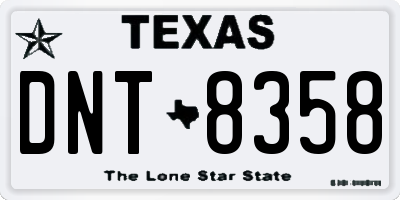 TX license plate DNT8358