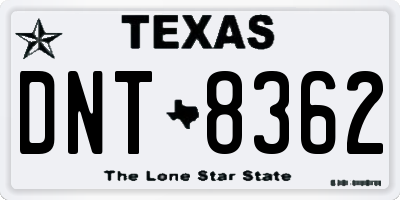 TX license plate DNT8362