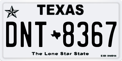 TX license plate DNT8367