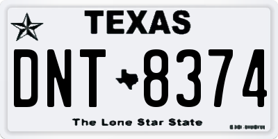 TX license plate DNT8374