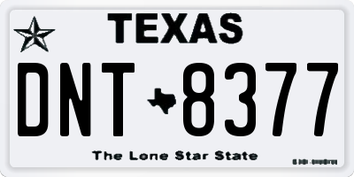 TX license plate DNT8377
