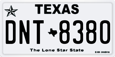TX license plate DNT8380