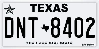 TX license plate DNT8402