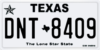 TX license plate DNT8409