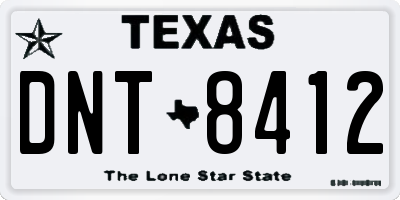 TX license plate DNT8412