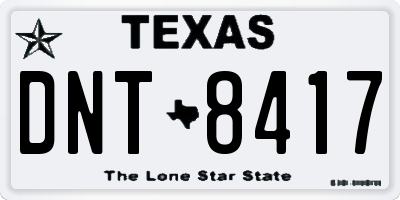 TX license plate DNT8417