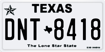 TX license plate DNT8418