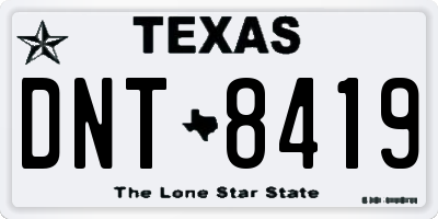 TX license plate DNT8419
