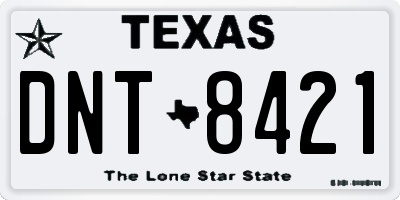 TX license plate DNT8421