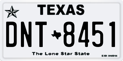 TX license plate DNT8451