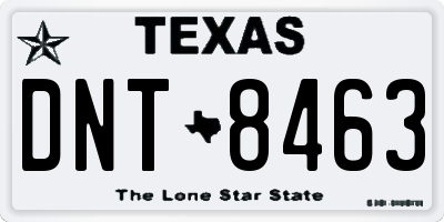 TX license plate DNT8463
